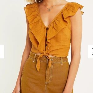 Urban Outfitters Mustard Button-Up Blouse